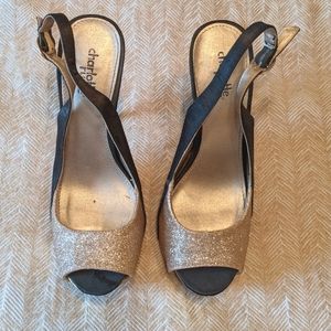 Charlotte Russe Gold and Black Heels